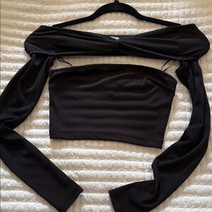 Two-piece long sleeve tube top